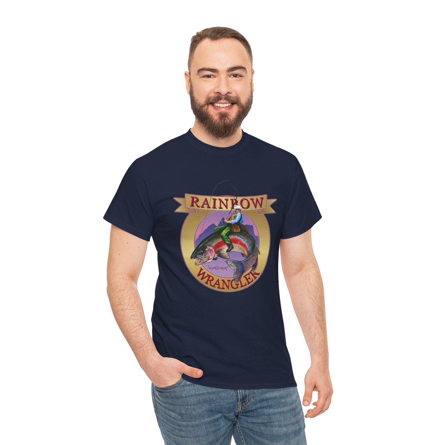 Rainbow Wrangler Gold - Fishing T-Shirt - Wyatt Harper