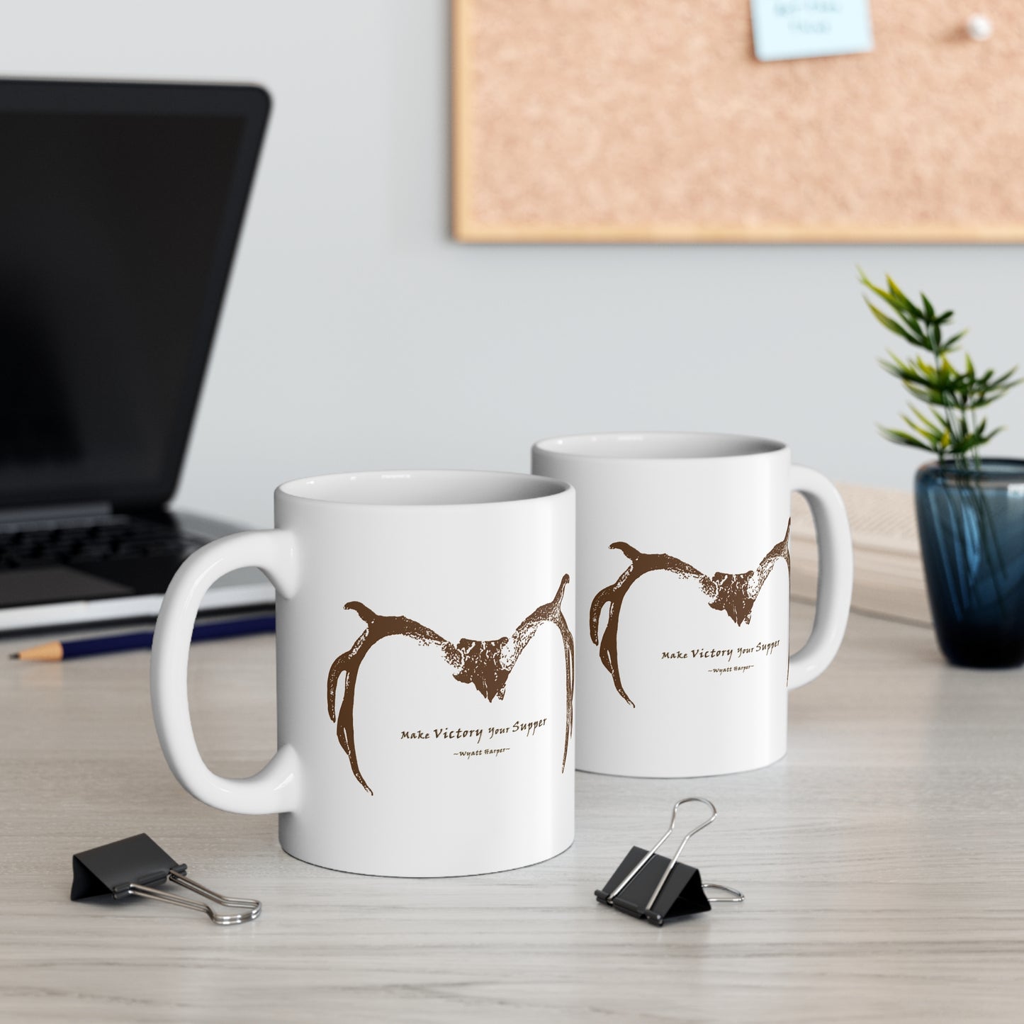 Make Victory Your Supper Antlers - Mug - Wyatt Harper