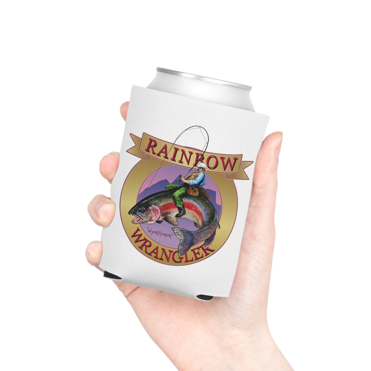 Rainbow Wrangler, Gold Banner - Can Cooler