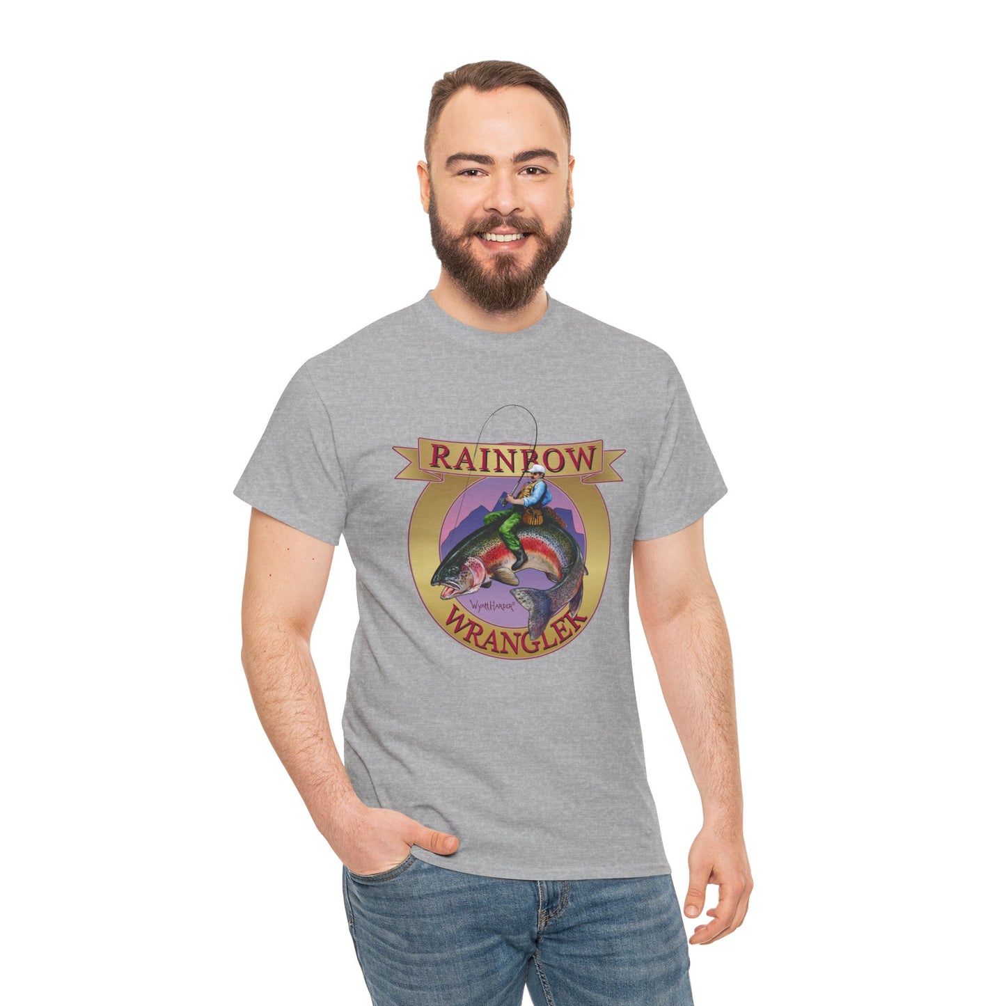 Rainbow Wrangler Gold - Fishing T-Shirt - Wyatt Harper