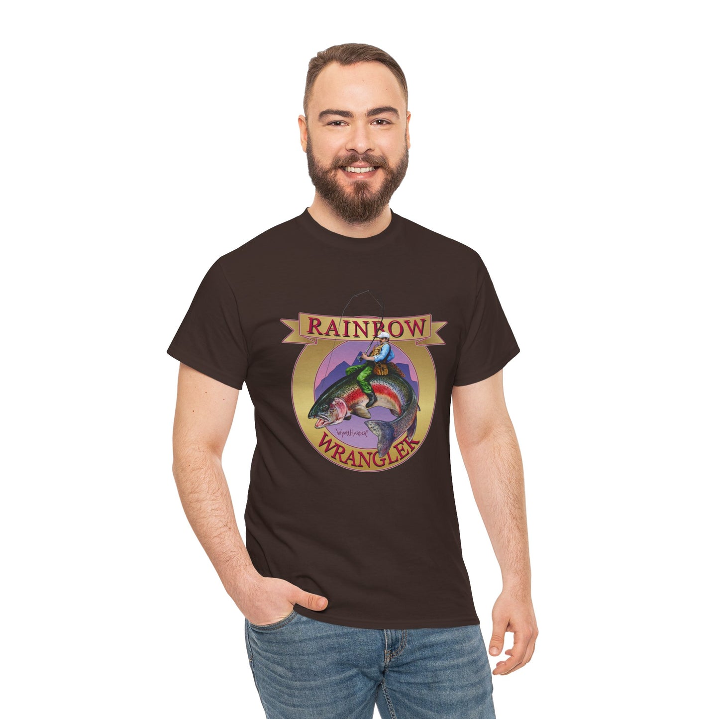 Rainbow Wrangler Gold - Fishing T-Shirt - Wyatt Harper