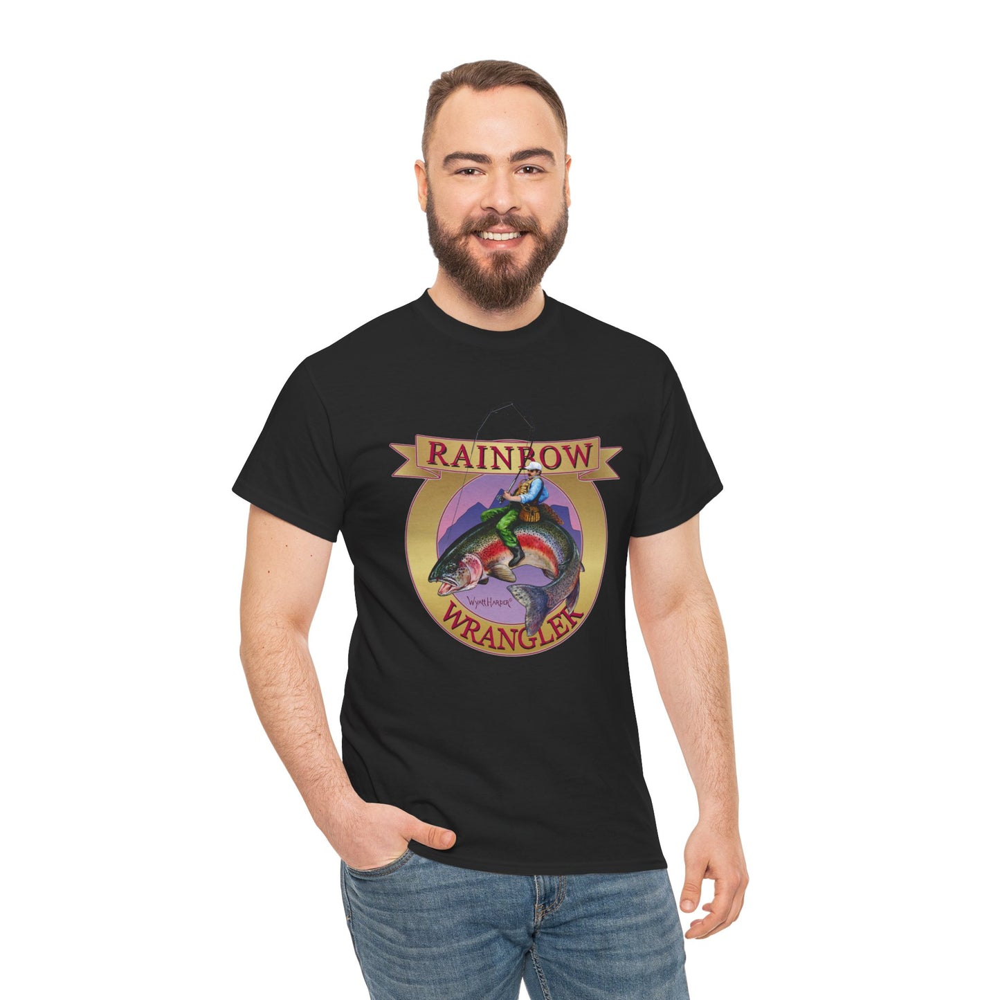 Rainbow Wrangler Gold - Fishing T-Shirt - Wyatt Harper