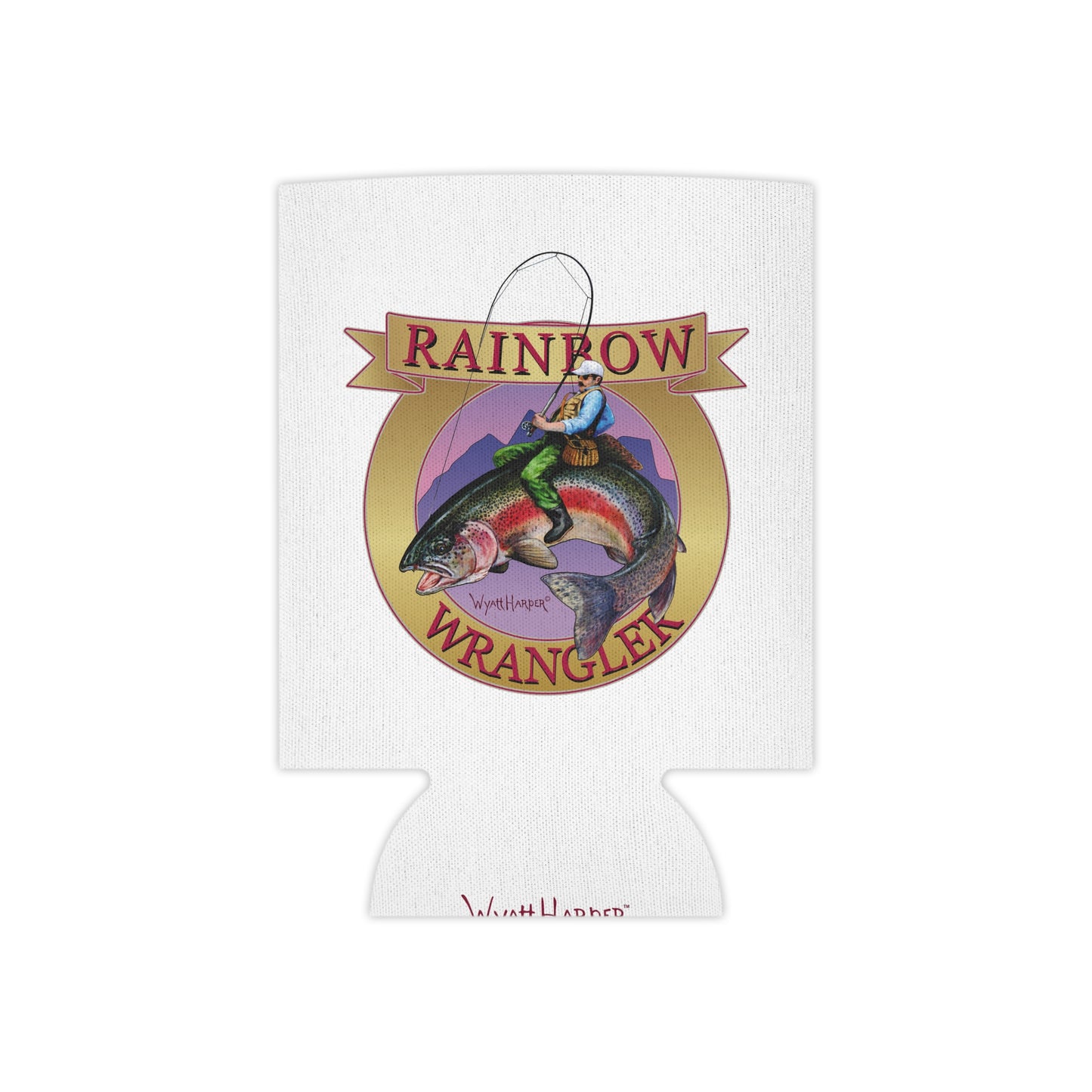 Rainbow Wrangler, Gold Banner - Can Cooler