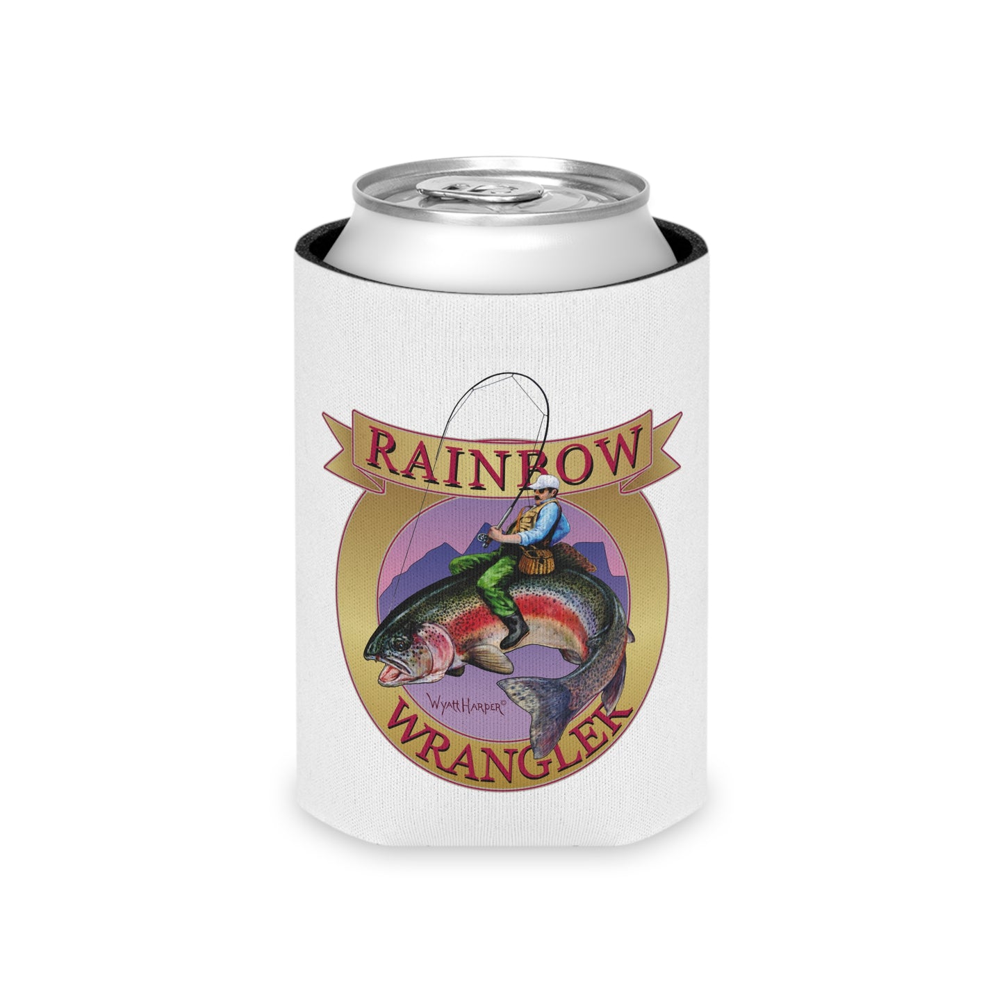 Rainbow Wrangler, Gold Banner - Can Cooler