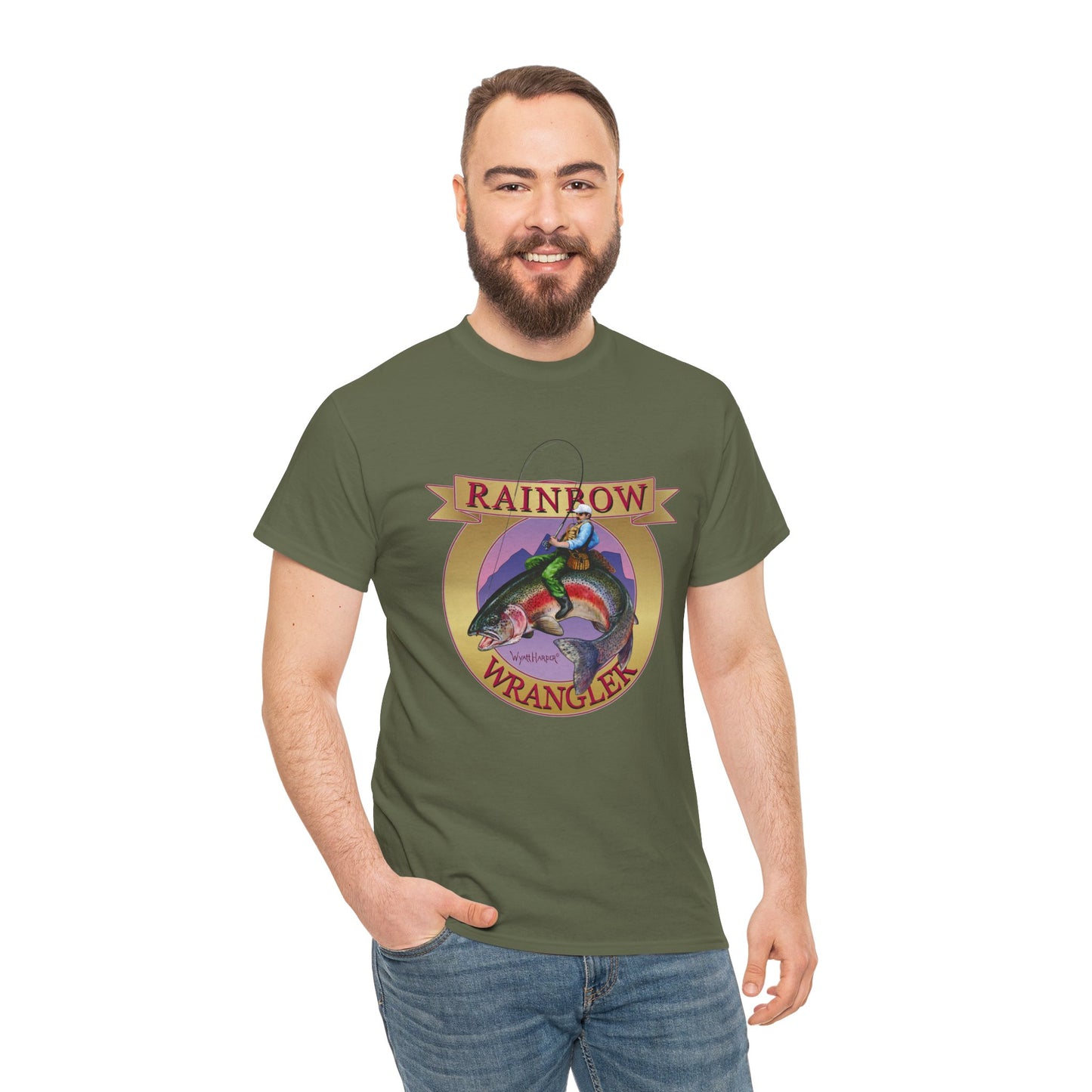 Rainbow Wrangler Gold - Fishing T-Shirt - Wyatt Harper