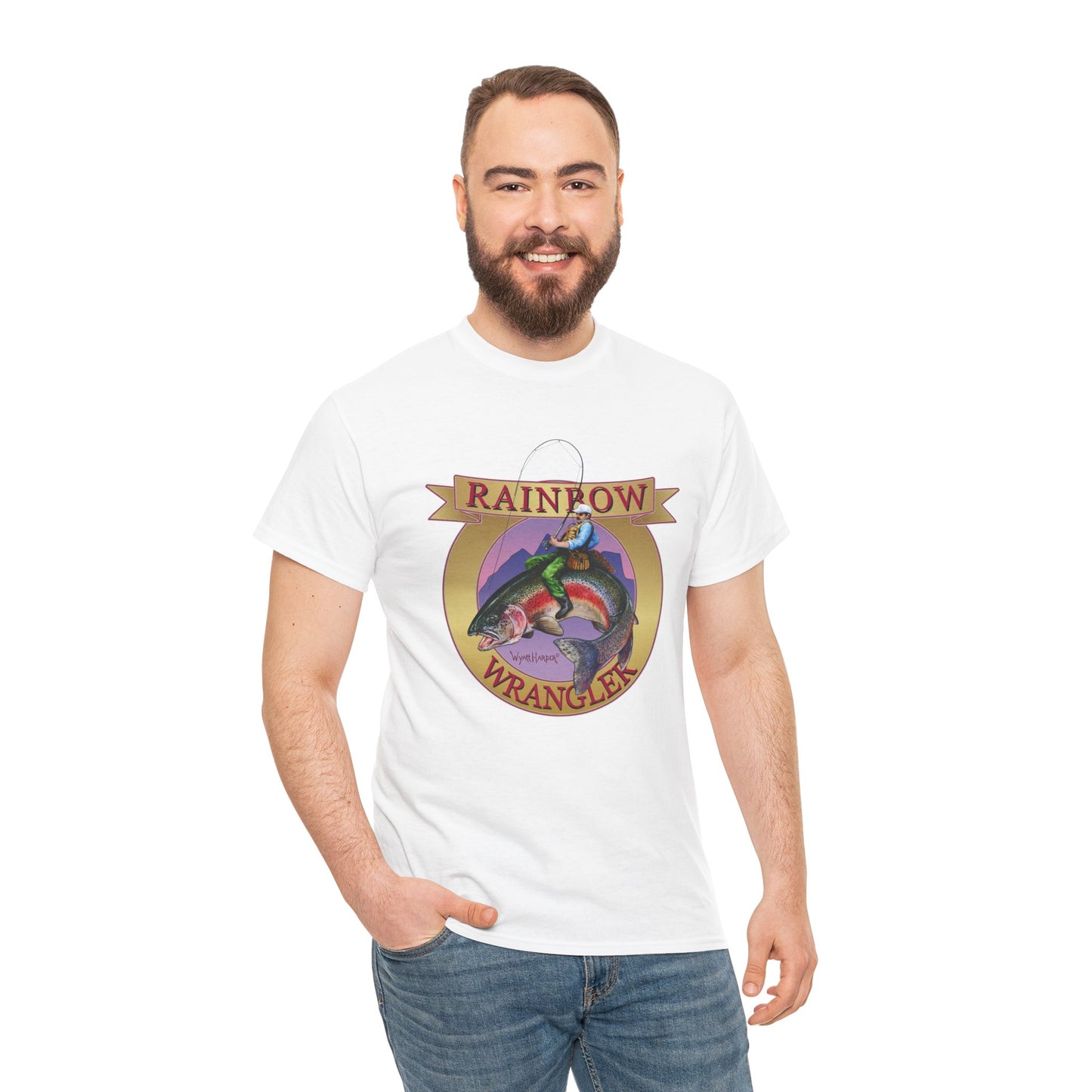 Rainbow Wrangler Gold - Fishing T-Shirt - Wyatt Harper