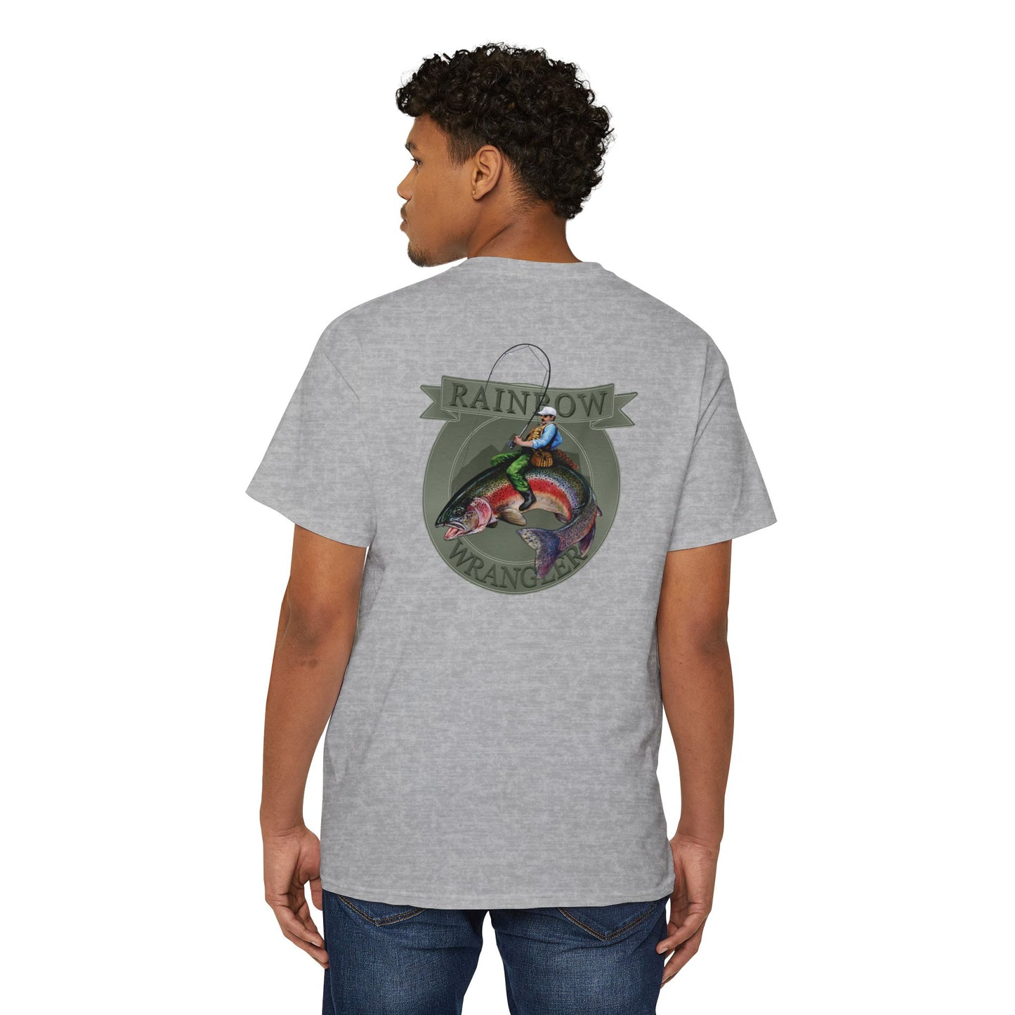 Rainbow Trout Wrangler Silver - Pocket T-Shirt - Wyatt Harper