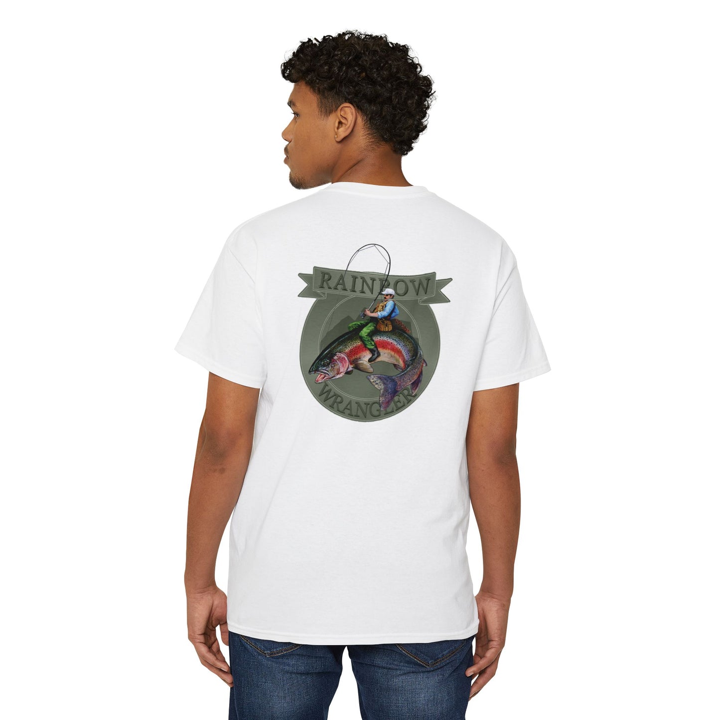 Rainbow Trout Wrangler Silver - Pocket T-Shirt - Wyatt Harper
