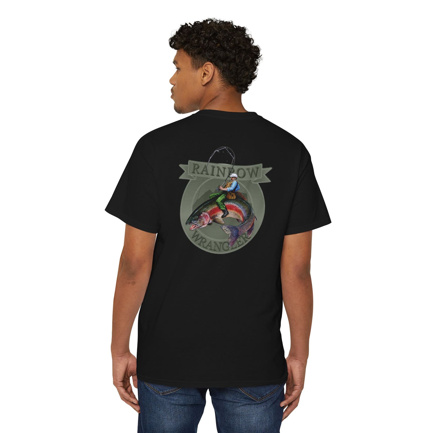 Rainbow Trout Wrangler Silver - Pocket T-Shirt - Wyatt Harper