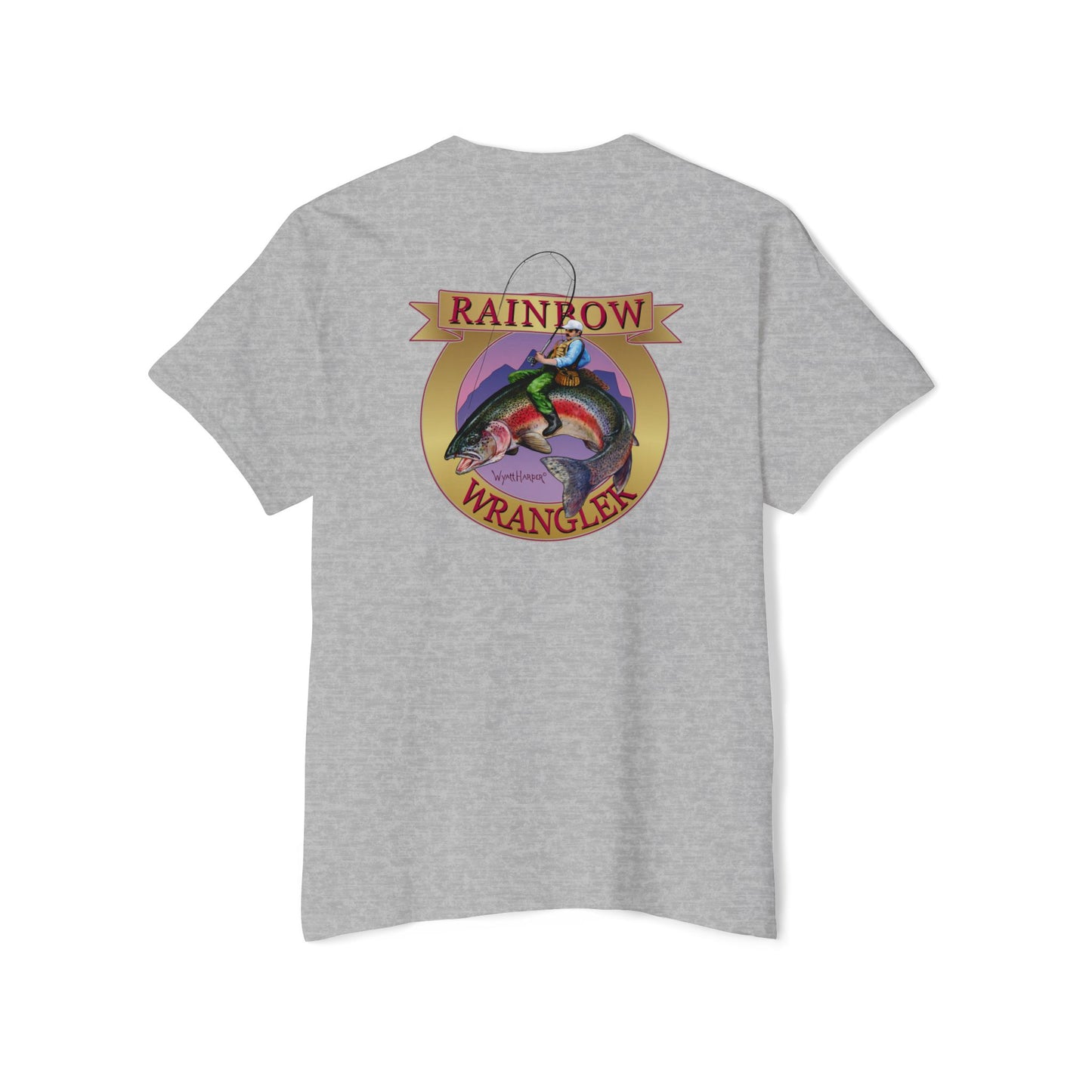 Rainbow Trout Wrangler Gold - Pocket T-Shirt - Wyatt Harper