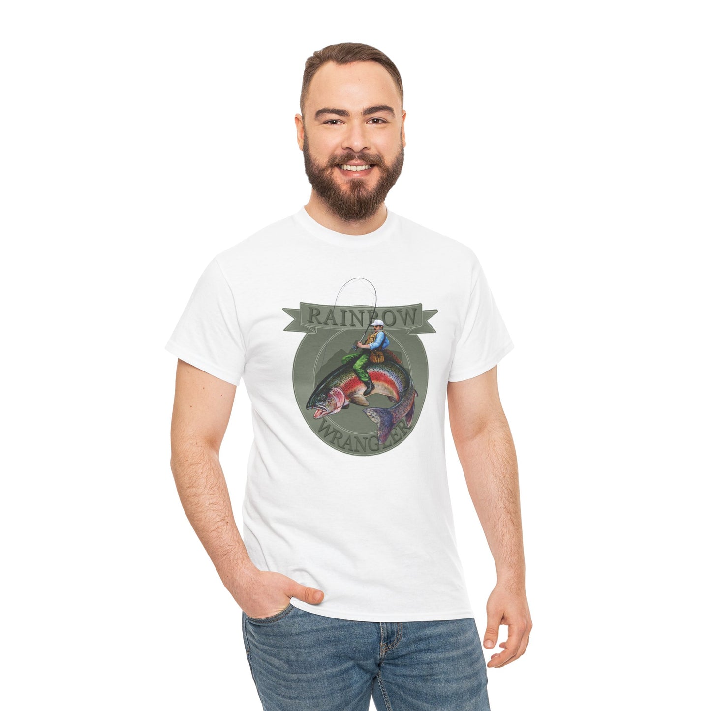 Rainbow Trout Wrangler Silver - Fishing T-Shirt - Wyatt Harper