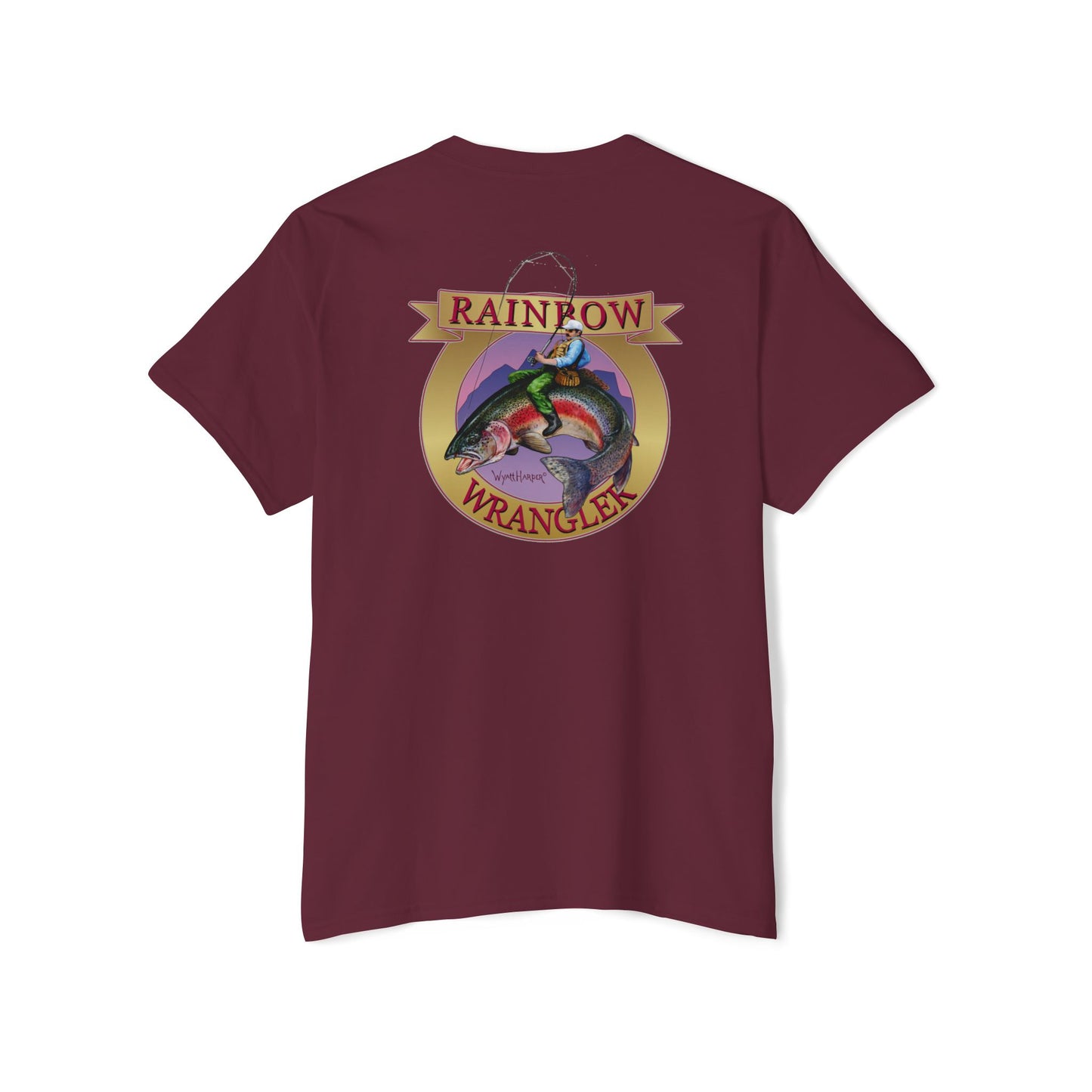 Rainbow Trout Wrangler Gold - Pocket T-Shirt - Wyatt Harper