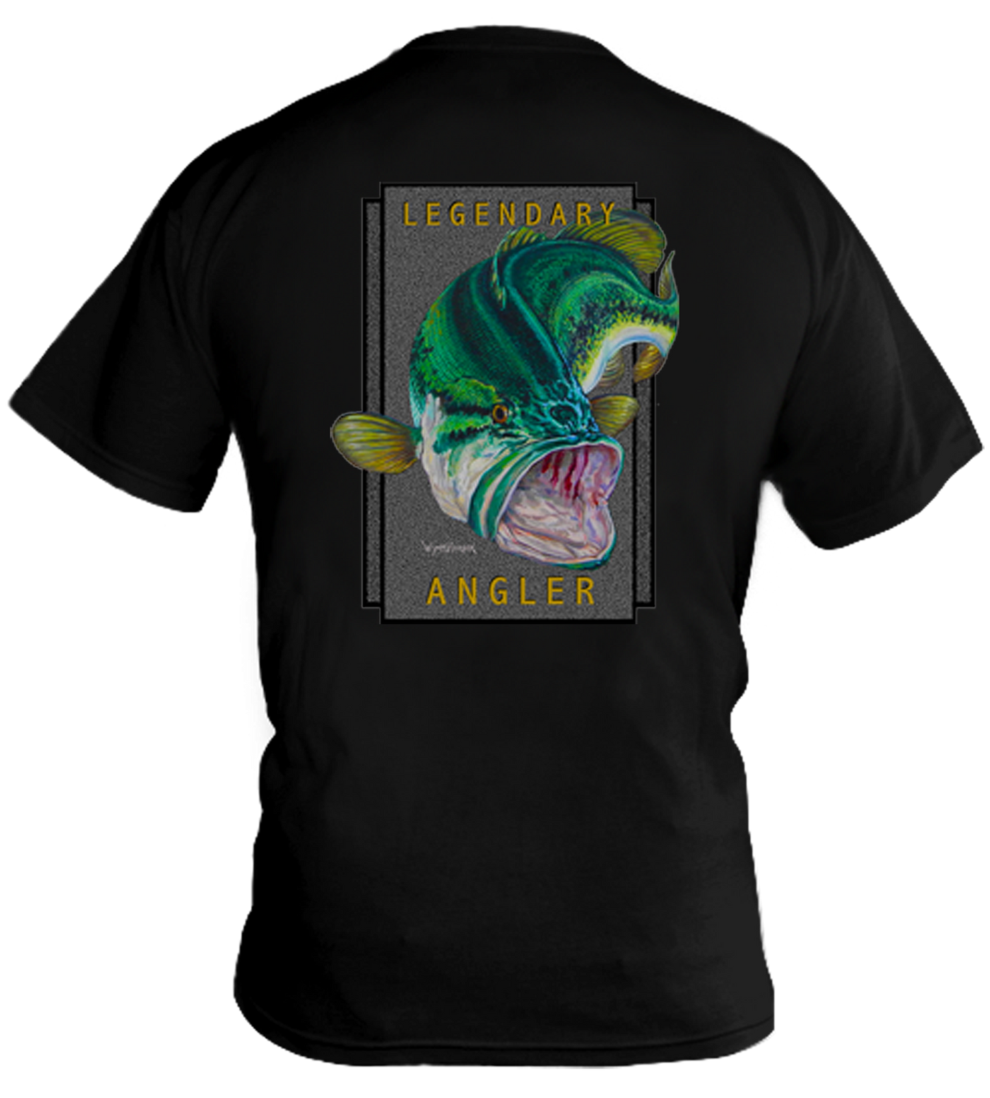 Large Mouth Bass Fish T-shirt: Legendary Angler